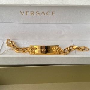 Versace Mens Womens Logo Bracelet Medusa ID bracelet chain link